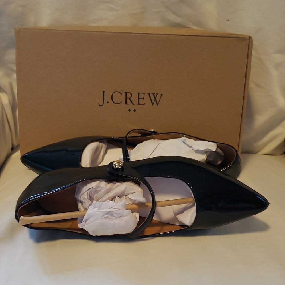 J.Crew Black Patent Leather Flats Size 7.